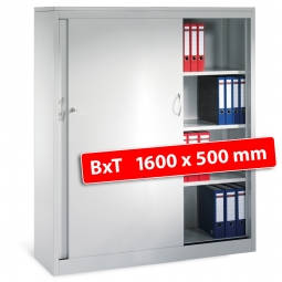 Schiebetürenschrank, 4 Ordnerhöhen, BxTxH 1600x500x1600 mm