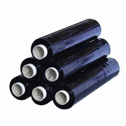 6x PE-Stretchfolienrollen-Set, LxB 300 m x 500 mm, Material PE, schwarz