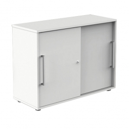 Schiebetürenschrank "BUDGET" BxTxH 1000x400x750 mm, weiß, 2 Ordnerhöhen