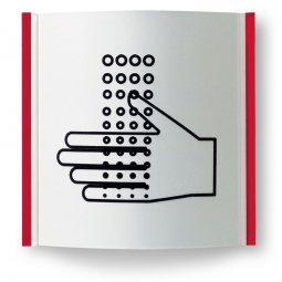 Türschild "Paris", rubinrot RAL 3003, 155x155 mm