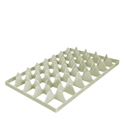 Fachwerkeinsatz für Gläserkästen, unten, 66x68 mm, 40 Gläser, PP, kieselgrau