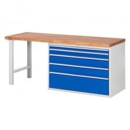Werkbank BxTxH 2000x700x840 mm, 5 XXL Schubladen