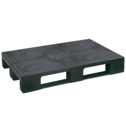 Kunststoffpalette im Euromaß mit 3 Kufen, LxBxH 1200x800x150 mm, geschlossene Deckfläche, schwarz