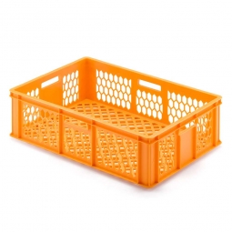 Kuchenblechkasten, PE-HD, LxBxH 655x450x190 mm, Wände und Boden durchbrochen, orange