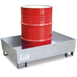 AW2S-O Stahl-Auffangwanne, offen, Tragkraft 800 kg, LxBxH 1235x815x345 mm, Oberfläche feuerverzinkt