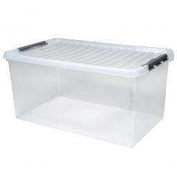 Clipbox mit Deckel, Inhalt 120 Liter, LxBxH 800x500x380 mm, Polypropylen (PP), transparent