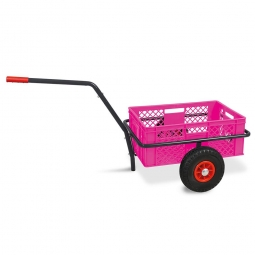 Handwagen mit Kunststoffkorb, H 240 mm, violett, LxBxH 1250x640x660 mm, Tragkraft 200 kg