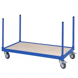 Rungenwagen mit 4 Halterohren, 4 Lenkrollen, davon 2 mit Feststellbremse, LxBxH 1000x500x755 mm, Tragkraft 250 kg