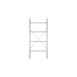 Aluminiumregal mit 4 Gitterböden, Stecksystem, BxTxH 800x500x1800 mm, Nutztiefe 480 mm
