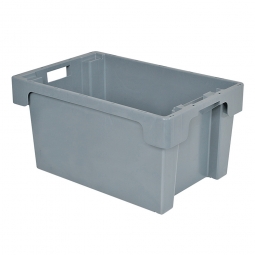 Drehstapelbehälter, LxBxH 600x400x300 mm, 50 Liter, grau