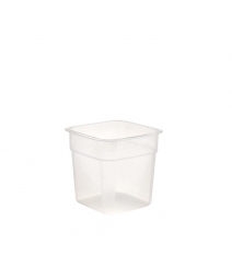Platzsparbehälter, viereckig, LxBxH 120x120x118 mm, Inhalt 1 Liter - transluzent