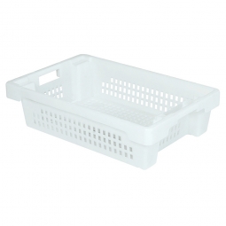 Drehstapelbehälter, LxBxH 600x400x150 mm, 25 Liter, weiß