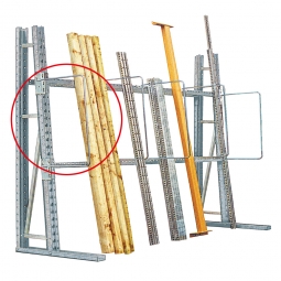 Unterteilungsbügel für Senkrecht-Steck-Regal, Endbügel, linke Ausführung, HxT 910x700 mm, Bügel-Ø 20 mm