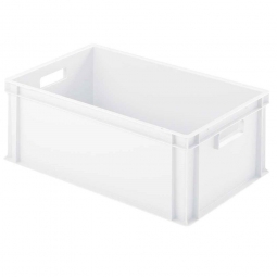 Euro-Stapelbehälter mit 2 Durchfassgriffen, LxBxH 600x400x220 mm, weiß