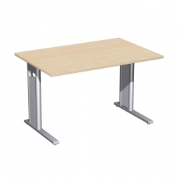 Schreibtisch PREMIUM höhenverstellbar, Rechteck, Ahorn/Silber, BxTxH 1200x800x680-820 mm