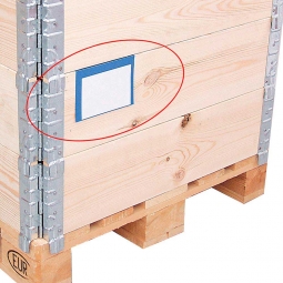 Beschriftungstasche für Aufsatzrahmen, DIN-A6 quer, blau, Kunststoff, Preis pro Stück, Mindestbestellmenge 100 Stück