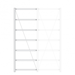 Hygieneregal / Anbauregal, Hygienic-Beschichtung, BxTxH 1010x835x3000 mm, 7 Böden