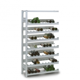 Weinflaschenregal, Anbauregal, Stecksystem, BxTxH 1010x335x1750 mm, lichtgrau