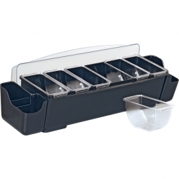 Zutatenbehälter mit 6 Einsätzen je 0,5 Liter, BxTxH 590x155x175 mm