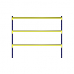 Weitspannregal mit 3 Stahlblechebenen, Stecksystem, BxTxH 2380x1205x2000 mm, Tragkraft 1100 kg/Ebene