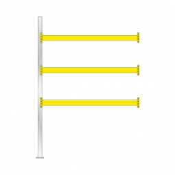 Paletten-Anbauregal mit 3 Paar Tragbalken für 12 Europaletten, Fachlast 2900 kg/Tragbalkenpaar, BxTxH 2785 x 1100 x 4000 mm