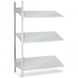 Schrägboden-Anbauregal, verzinkt, 3 Böden, BxTxH 1006x603x2000 mm, Tragkraft je Schrägboden 150 kg