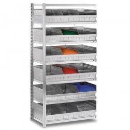 Anbauregal, verzinkt, HxBxT 2000x1010x535 mm, 6 Ebenen, 18 Gefache
