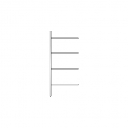 Aluminium-Anbauregal mit 4 Gitterböden, Stecksystem, BxTxH 775x500x1800 mm, Nutztiefe 480 mm