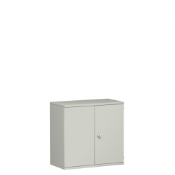 Flügeltürenschrank PRO, 2 Ordnerhöhen, lichtgrau, BxTxH 1000x425x768 mm