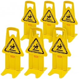 6er-Set Warnschild, 2-seitig -mehrsprachig- , BxTxH 330x336x660 mm, klappbar
