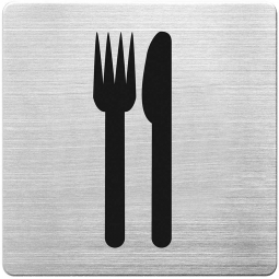 Hinweisschild "Restaurant", Edelstahl, HxBxT 90x90x1 mm