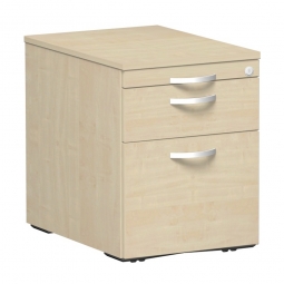 Rollcontainer, 3 Kunststoffschubladen, Ahorn, BxTxH 438x600x565 mm