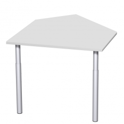 Datenanbautisch PREMIUM rechts, Lichtgrau/Silber, BxTxH 1060x1225x680-820 mm, höhenverstellbar