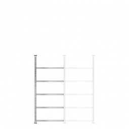 Ordner-Anbauregal, Schraubsystem, glanzverzinkt, 5 Böden, BxTxH 750x300x1850 mm