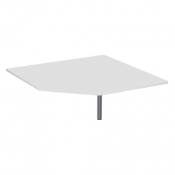 Verkettungsplatte ELEGANCE Fünfeck mit Stützfuß, Dekor Lichtgrau, Gestell Silber,BxTxH 1225x1225x680-820 mm