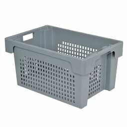 Drehstapelbehälter, LxBxH 600x400x300 mm, 50 Liter, grau