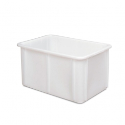 Lebensmittelbehälter, PE-HD, LxBxH 600x400x320 mm, Boden und Wände geschlossen, 60 Liter, weiß