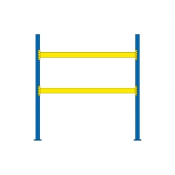 Palettenregal für 9 Europaletten, BxTxH 2925x1100x3000 mm, Tragbalkenebenen mit 38 mm Spanplattenböden, Fachlast 1800 kg/Tragbalkenpaar