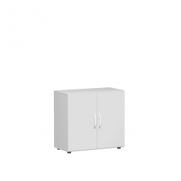 Flügeltürenschrank mit 2 Ordnerhöhen "Flex", lichtgrau, BxTxH 800x425x752 mm