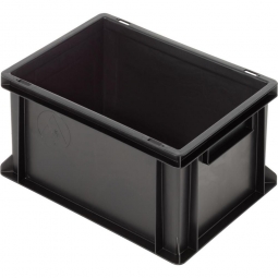 Leitfähiger Stapelbehälter, 2 Griffleisten, LxBxH 400x300x220 mm, 21 Liter, schwarz