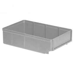 Regalkasten, grau, LxBxH 300x186x83 mm, Polystyrol-Kunststoff (PS), Gewicht 260 g