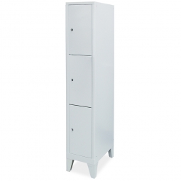 Stahl-Fächerschrank mit Füßen, 3 Fächer, BxTxH 320x500x1850 mm