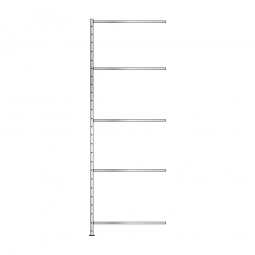 Schnellbau-Steck-Anbauregal, glanzverzinkt, BxTxH 1010x310x3000 mm, mit 5 Fachböden