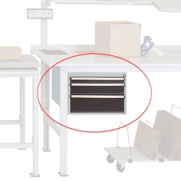 Schubfach-Schrank als Unterbau, BxTxH 500x580x360 mm, lichtgrau RAL 7035