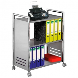 Etagenwagen, 2OH, Chrom/alusilber, HxBxT 840x700x400 mm