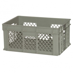 Durchbrochener Eurobehälter mit 2 Durchfassgriffen, LxBxH 600x400x250 mm, 49 Liter, kieselgrau