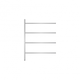 Aluminium-Anbauregal mit 4 geschlossenen Regalböden, Stecksystem, BxTxH 1375x600x1800 mm, Nutztiefe 540 mm