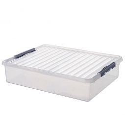 Clipbox mit Deckel, Inhalt 60 Liter, LxBxH 800x500x180 mm, Polypropylen (PP), transparent