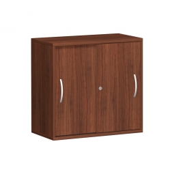 Anstell-Schiebetürenschrank PRO, 2 Ordnerhöhen, Nussbaum, BxTxH 800x425x720 mm