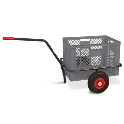 Handwagen mit Kunststoffkorb, H 410 mm, grau, LxBxH 1250x640x660 mm, Tragkraft 200 kg